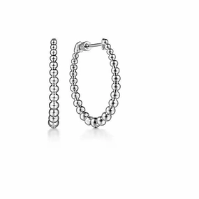 Ornate Memento Sterling Silver 30mm Bujukan Screwback Hoop Earrings