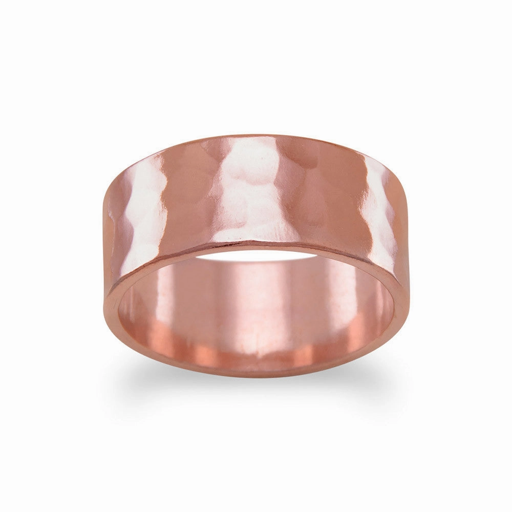Solid Copper Hammered 8mm Band Ring Made in the USA Distinctive Touch Pieces
