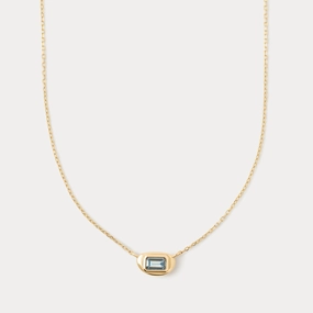 Budget-Friendly Design Solid Gold Lagoon Gem Necklace
