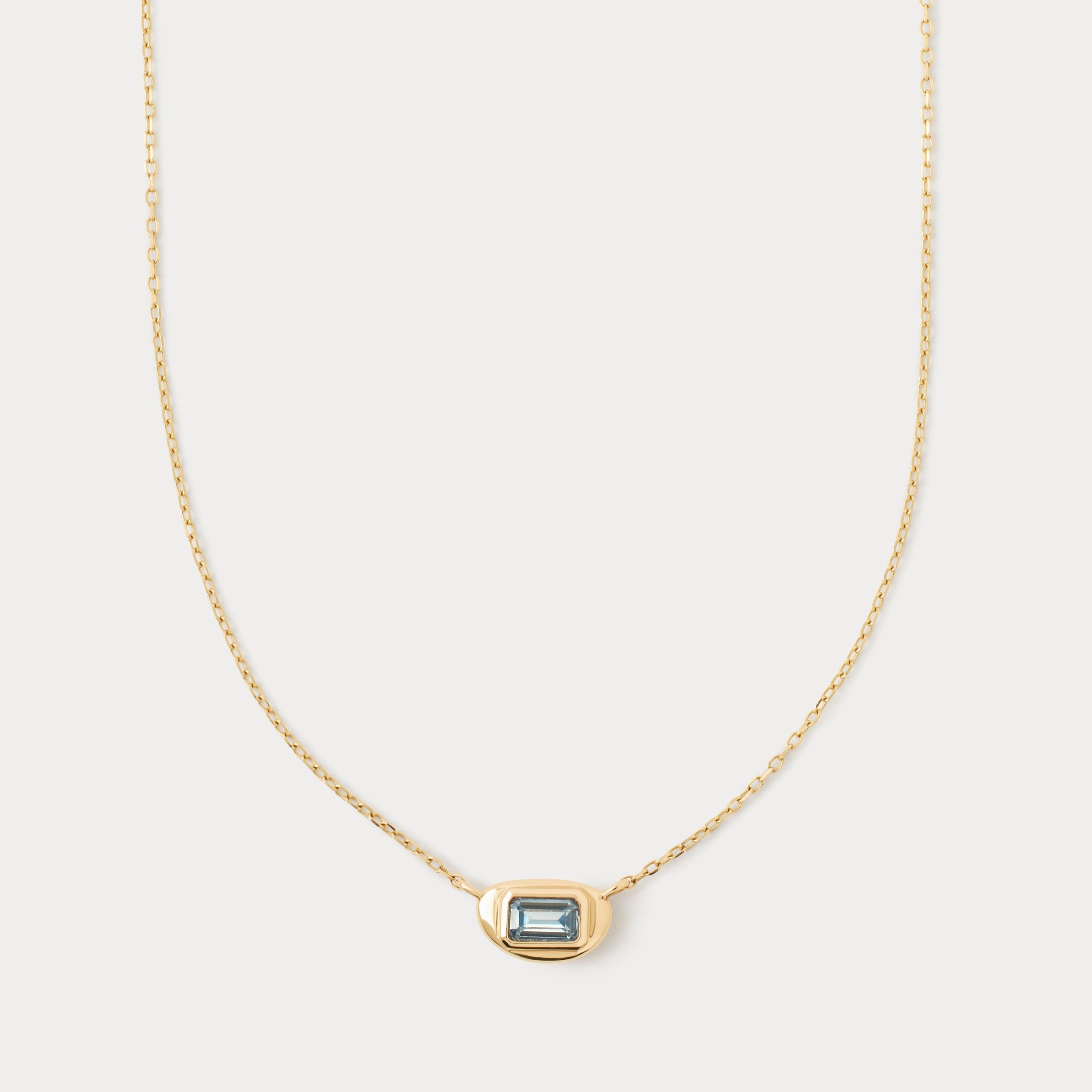 Budget-Friendly Design Solid Gold Lagoon Gem Necklace