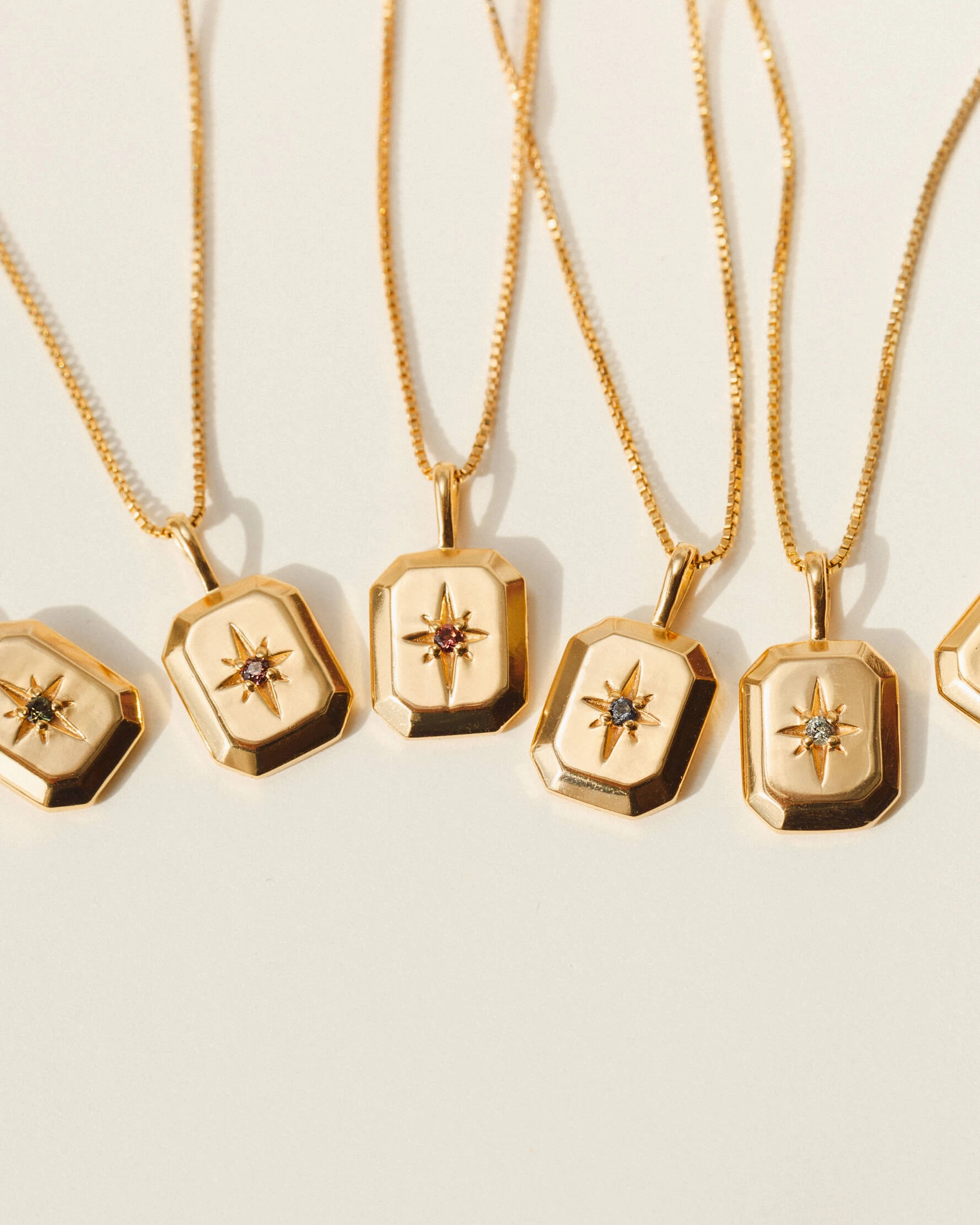 Solid Gold Starlight Birthstone Necklace Vacation Gift