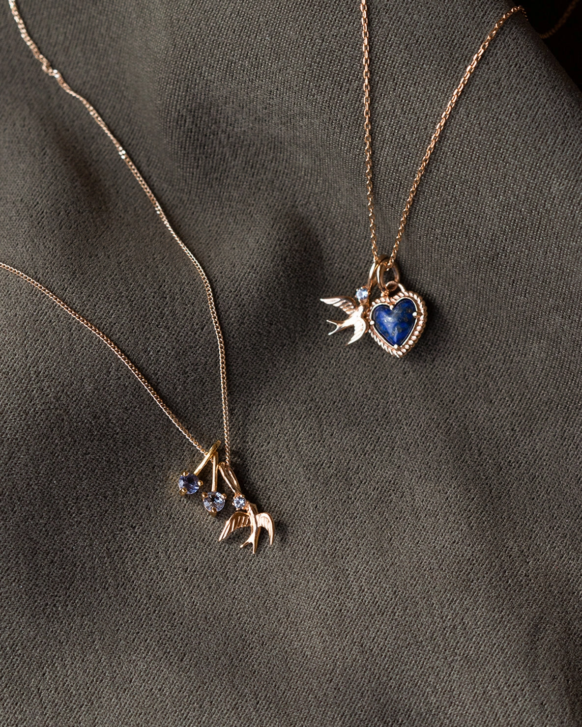 Solid Gold Swallow Charm Distinct Detail Gift For Him