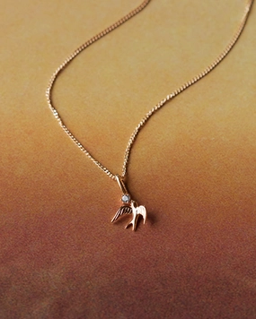 Solid Gold Swallow Charm Gift For Her Excellent Item