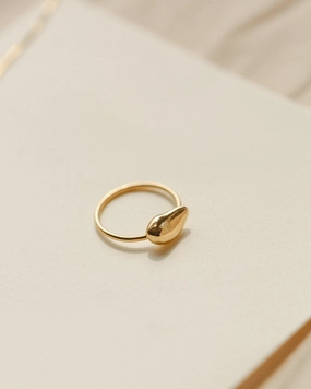 Solid Gold Worry Stone Ring Representational Piece