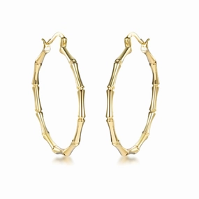 Elegant Pair Youthful Twist Gold Plated Sterling Silver Round Hoop Earrings