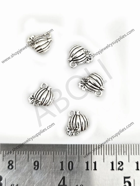 Distinctive Style Silver pumpkin charm Halloween fall charm food charms CHMS122 5 charms