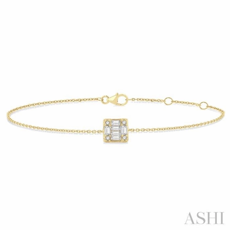 1/8 Ctw Petite Fusion Diamond Fashion Bracelet in 10K Yellow Gold Pan-Cultural Detail Fresh Sight
