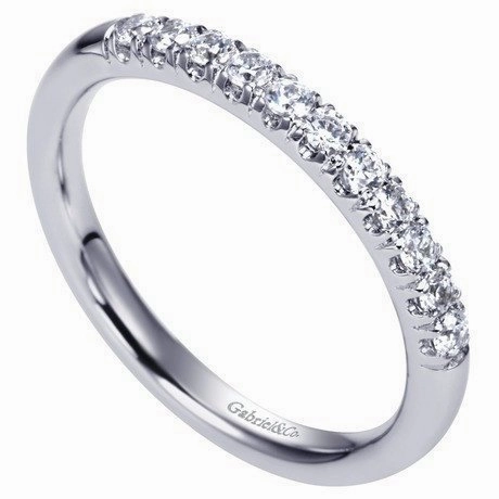 French Pave Diamond Band .25 Cttw 14K White Gold Secure Appearance