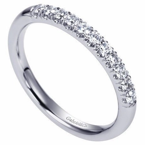 Custom Token Secure Decoration French Pave Diamond Band .25 Cttw 14K White Gold