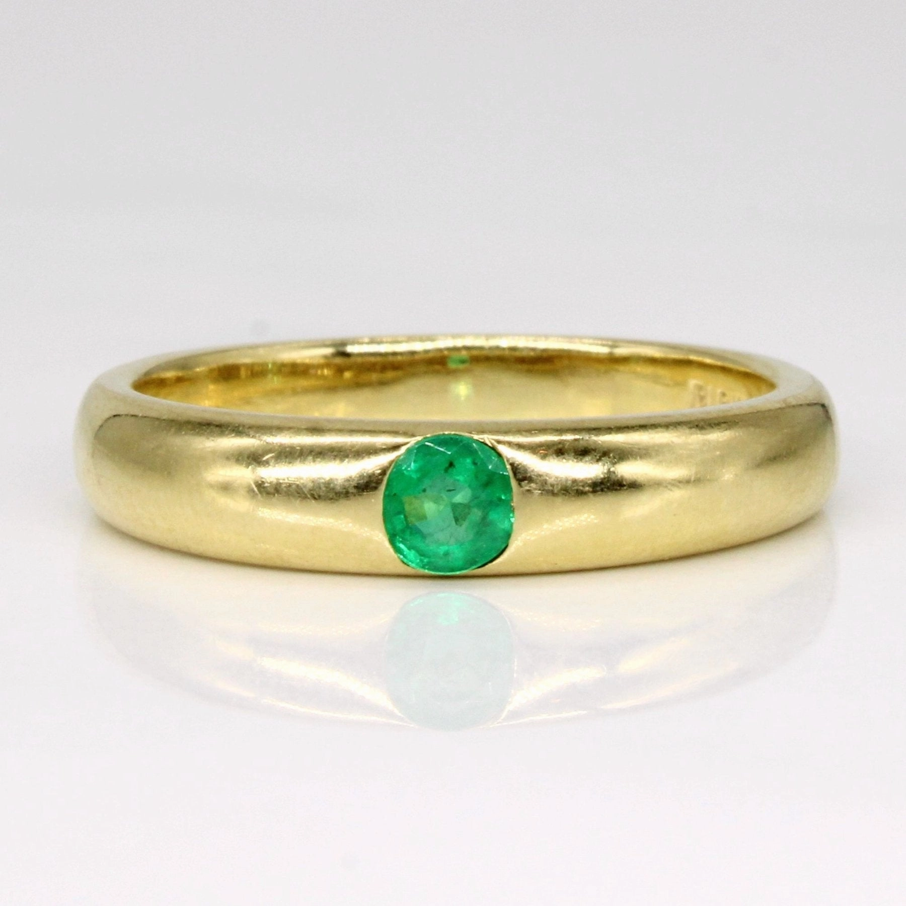 'Birks' 18k Gold and Emerald Ring | 0.18ct | SZ 8.5 Sophisticated Shine Pieces
