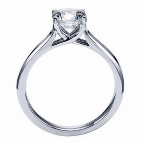 Solitaire Round Diamond Cathedral Ring 14k White Gold 53A Group Identity