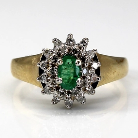 Pastel Mood Party Ready Emerald & Diamond Cocktail Ring | 0.20ct | 0.20ctw | SZ 6.5 |