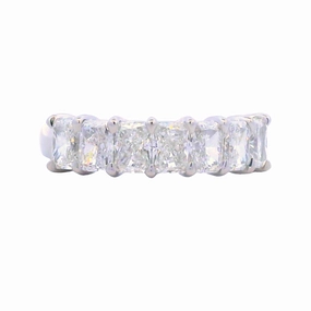 Platinum Radiant Diamond Anniversary Band - 2.14 Carats Total Weight Romantic Gift Precision Cut