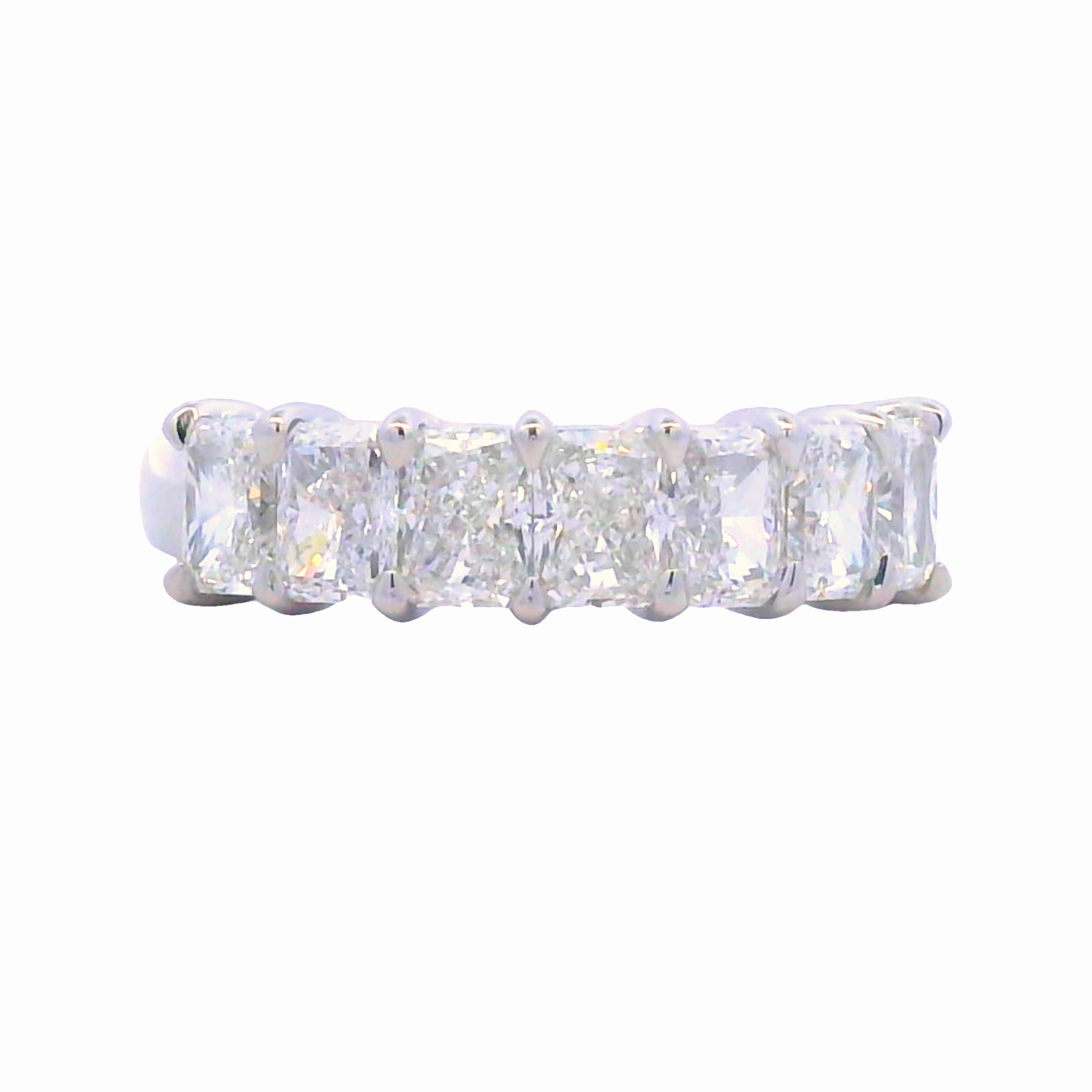 Platinum Radiant Diamond Anniversary Band - 2.14 Carats Total Weight Romantic Gift Precision Cut