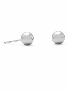 Custom Piece Ball Stud Earrings Post 5mm Sterling Silver