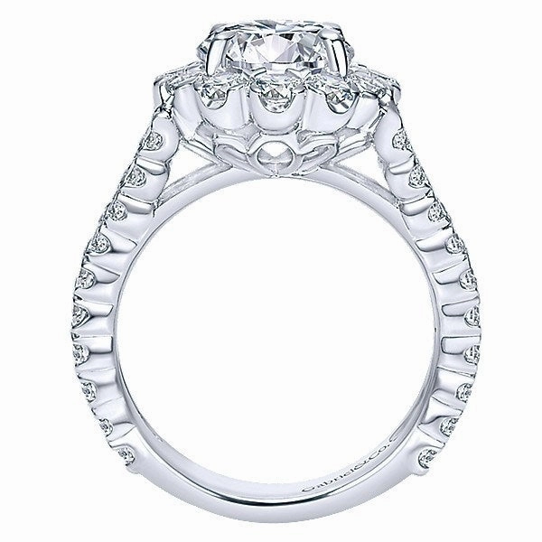 Split Shank Floral Halo Diamond Ring 1.92 Cttw 14K Gold 328A Charming Accent Branded Product