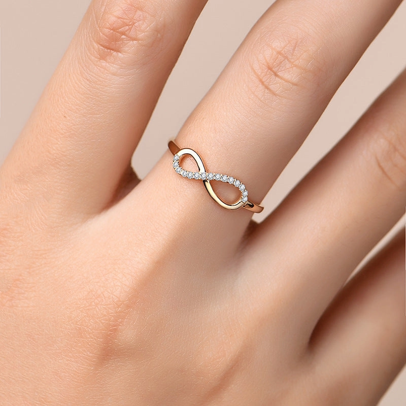 traditional style Infinity Promise Ring | 18K Gold | Moissanite