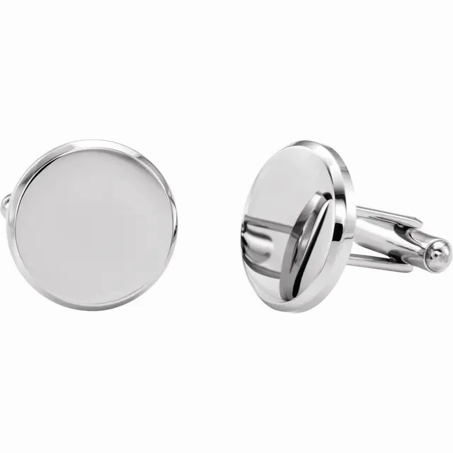 Effortless Shine Handmade Craft Stainless Steel 18.5 mm Engravable Round Cuff Links