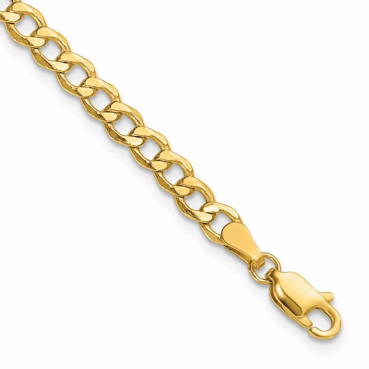 Joint Effort Inspiration Behind 14K 8 inch 4.3mm Semi-Solid Curb with Lobster Clasp Bracelet