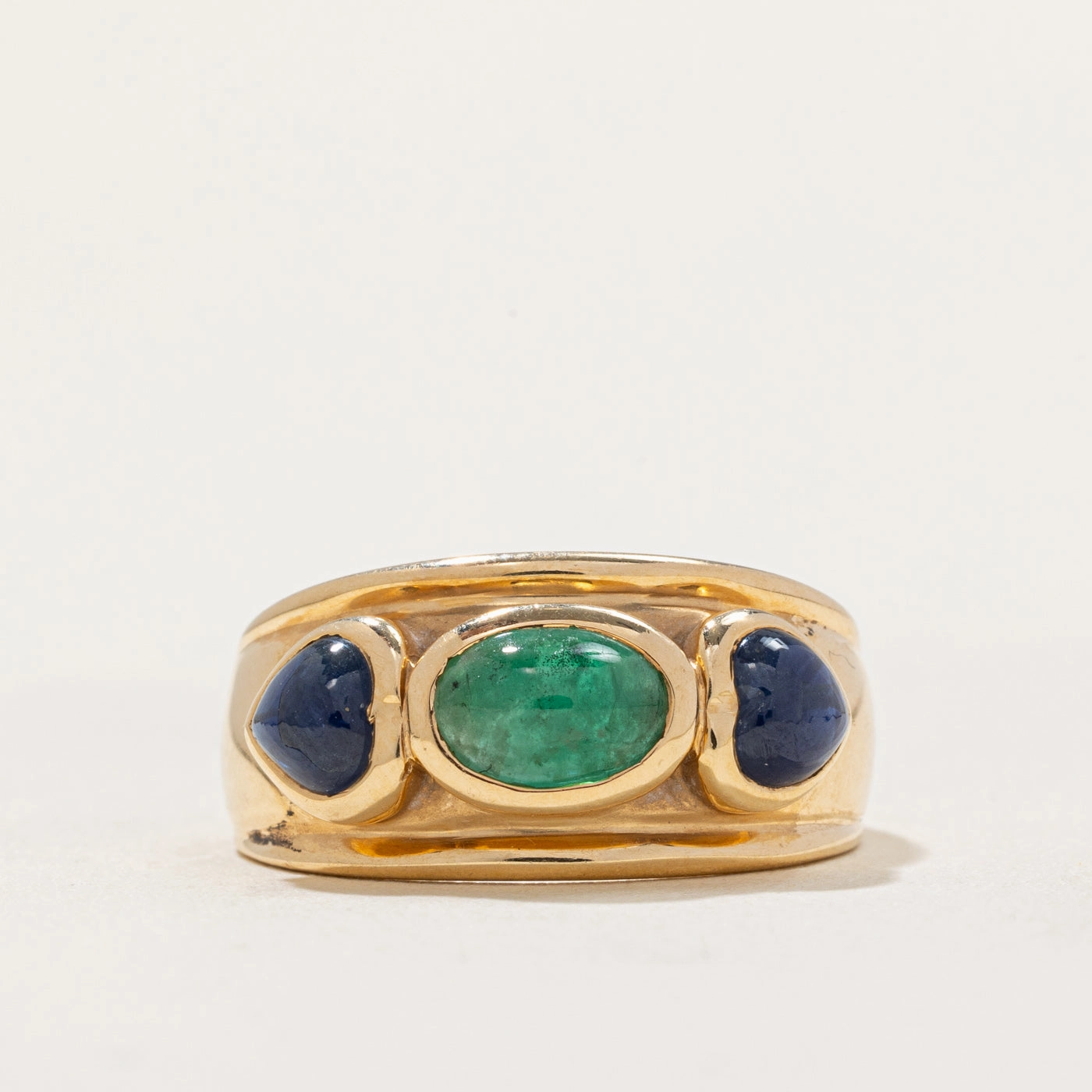 Vibrant Craft Emerald & Sapphire Ring | 0.75ct, 1.20ctw | SZ 7.5 |
