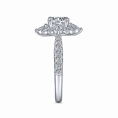 Starlight Halo Diamond Ring .92 Cttw 14k White Gold 584A Affordable Gift Minimalist Memento