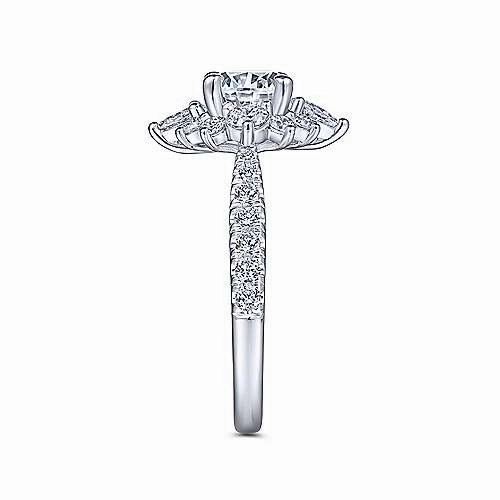 strong style Starlight Halo Diamond Ring .92 Cttw 14k White Gold 584A