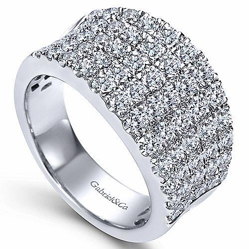 Flexible Design HighEnd Mark Statement 2 Ct Diamond Fashion Ring 14K White Gold