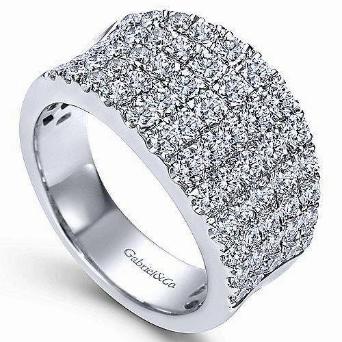 Delicate Memento Handcrafted Craft Statement 2 Ct Diamond Fashion Ring 14K White Gold