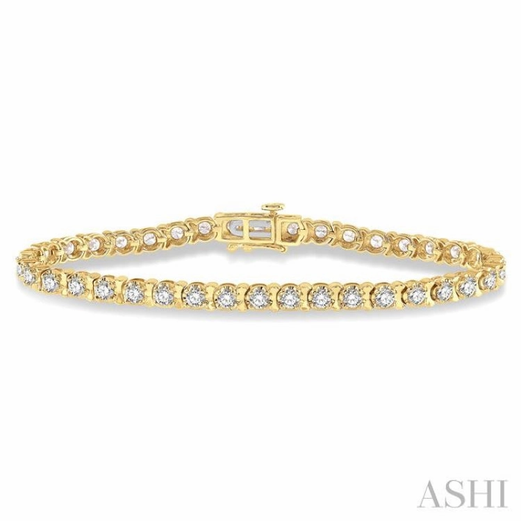 5 Ctw Round Cut Diamond Tennis Tulip Bracelet in 14K Yellow Gold Persistent Amalgamations Regional Specialty