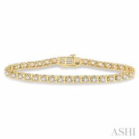 5 Ctw Round Cut Diamond Tennis Tulip Bracelet in 14K Yellow Gold Persistent Amalgamations Regional Specialty