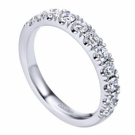 Everyday Use French Pave Diamond Band .75 Cttw 14K White Gold