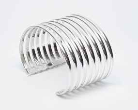 Created To Suit Eight Straight Sterling Silver Band O'Keeffe Cuff
