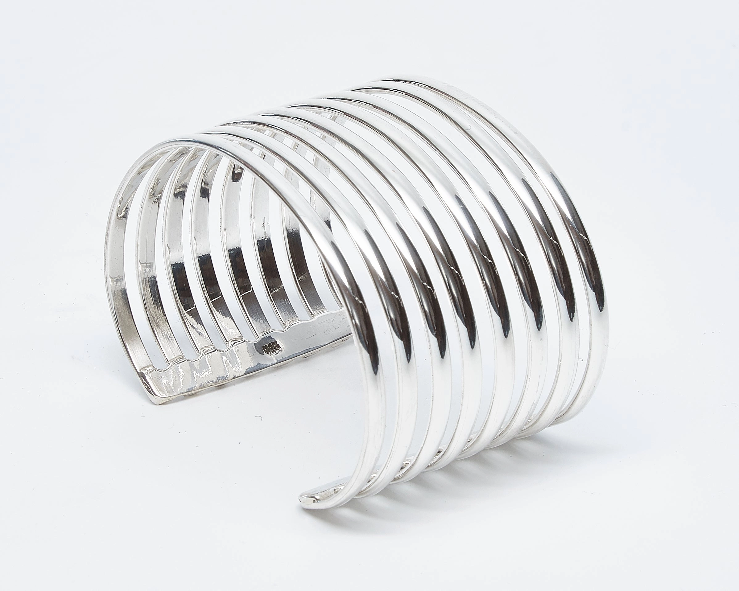 Created To Suit Eight Straight Sterling Silver Band O'Keeffe Cuff