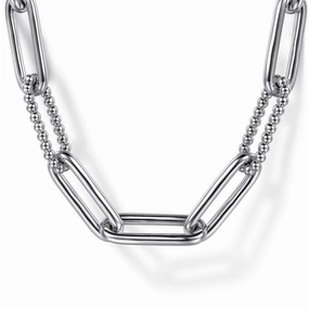 Modern Mark Simple Memento Sterling Silver 16 Inch Bujukan Paper Clip Chain Necklace