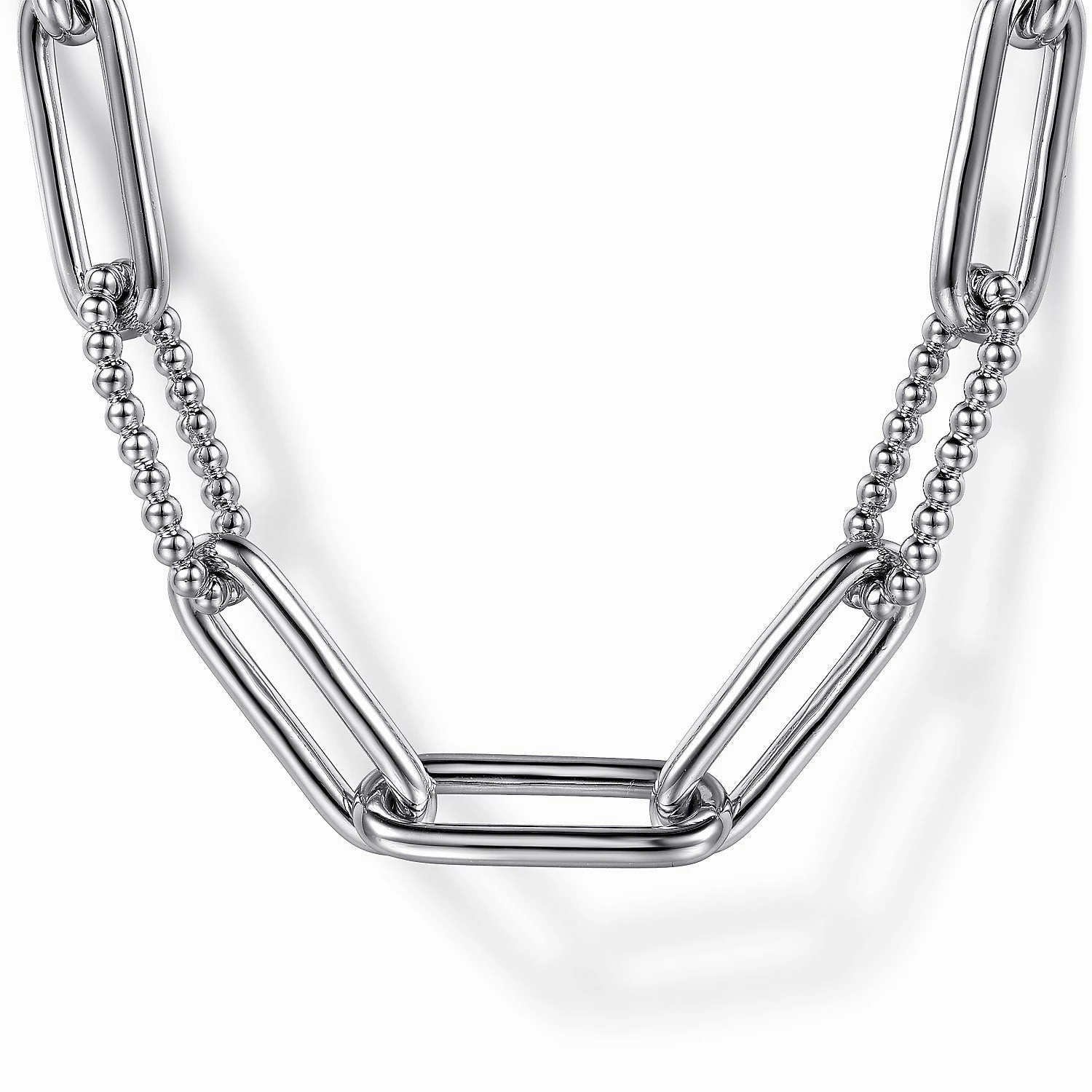 Modern Mark Simple Memento Sterling Silver 16 Inch Bujukan Paper Clip Chain Necklace