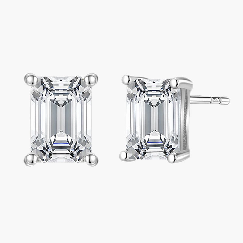 Chic Mood Sterling Silver 1CT Cubic Zircon Post Earrings