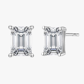 Chic Mood Sterling Silver 1CT Cubic Zircon Post Earrings