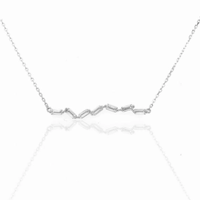 Sterling Silver Baguette Bar Necklace Elegant Piece Luxury Pick