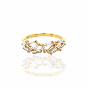 Sterling Silver Baguette Ring Urban Look