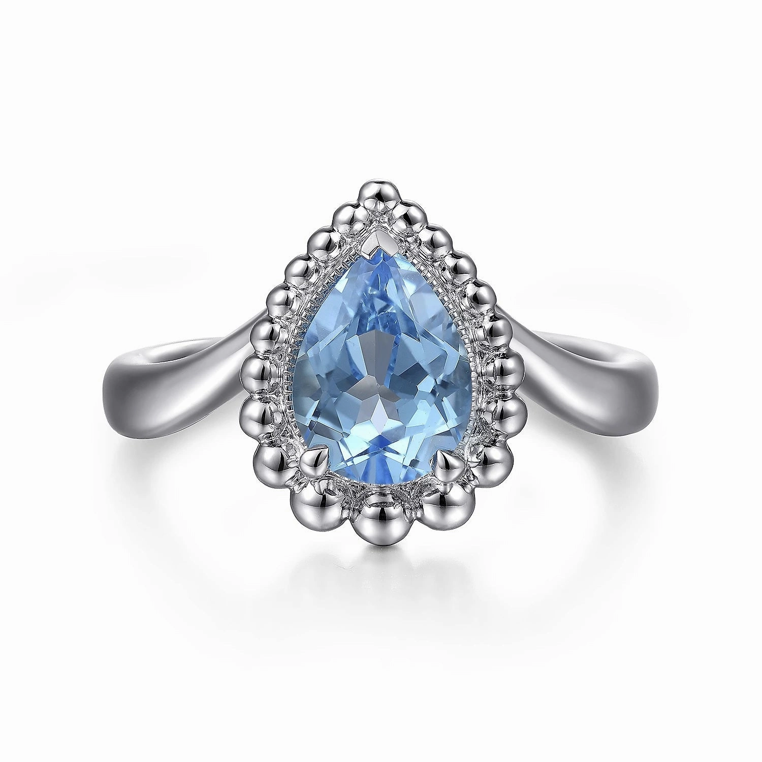 Amazing Statement Sterling Silver Bujukan Swiss Blue Topaz Chevron Ring. Finger Size 6.5