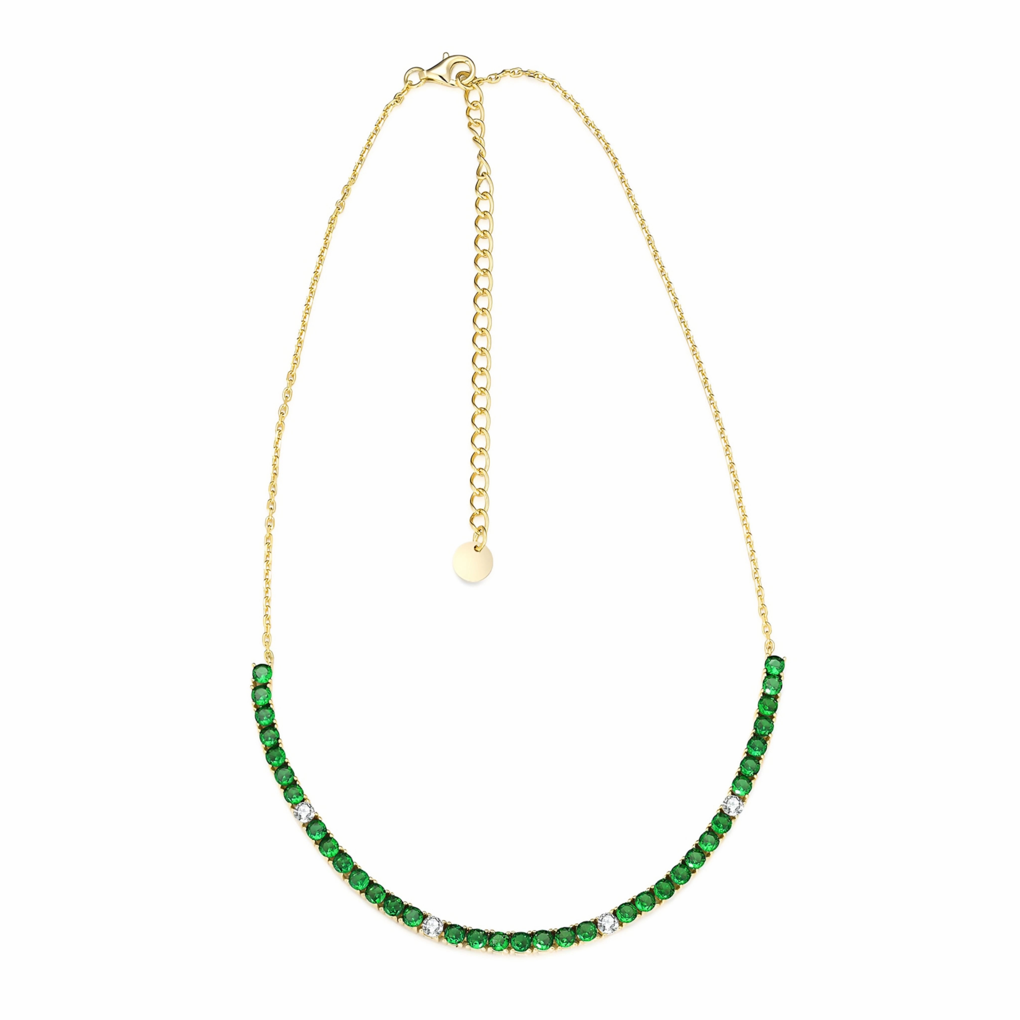 Sterling Silver Colorful 39 Stone Tennis Necklace Seasonal Sparkle