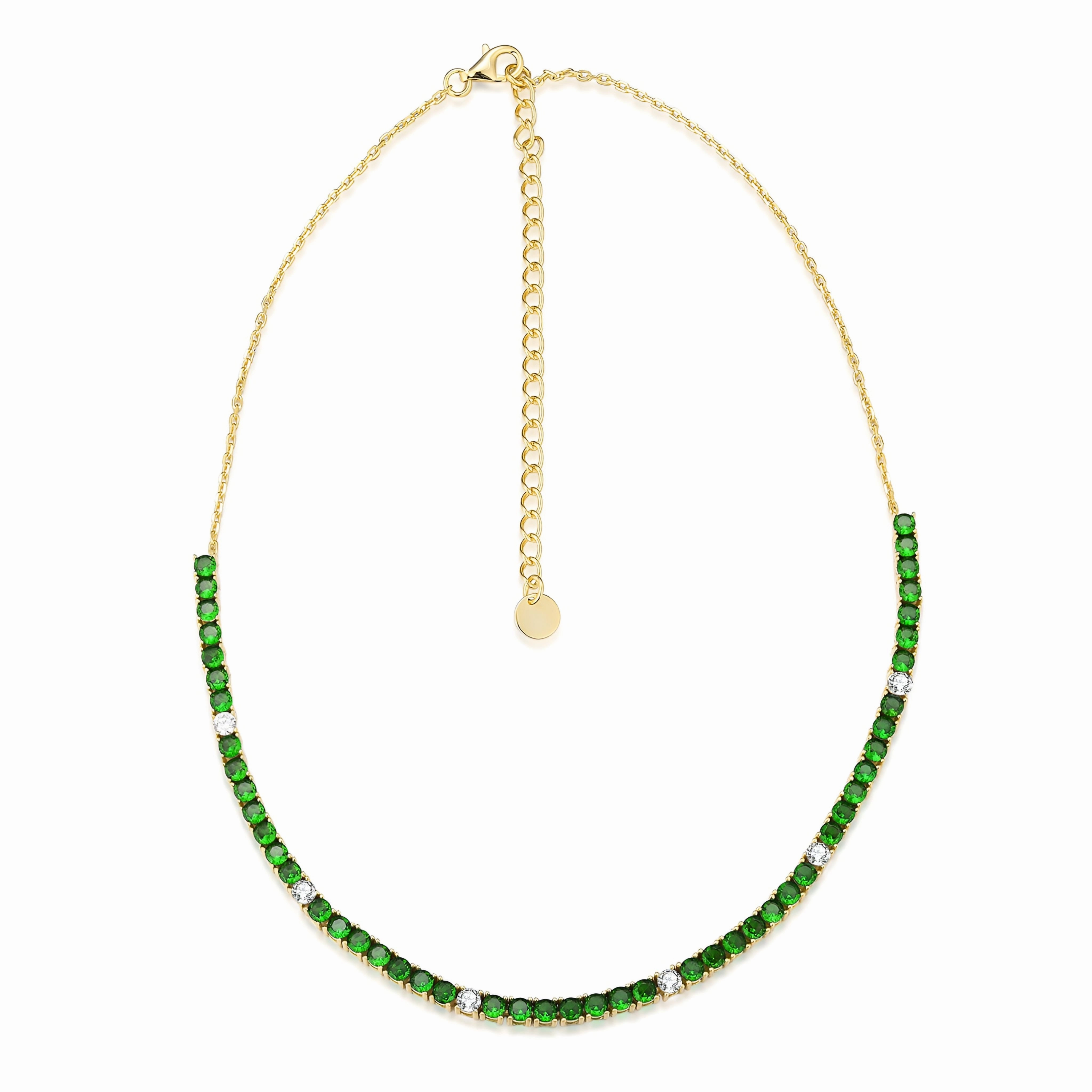 spring fashion Sterling Silver Colorful 55 Stone Tennis Necklace