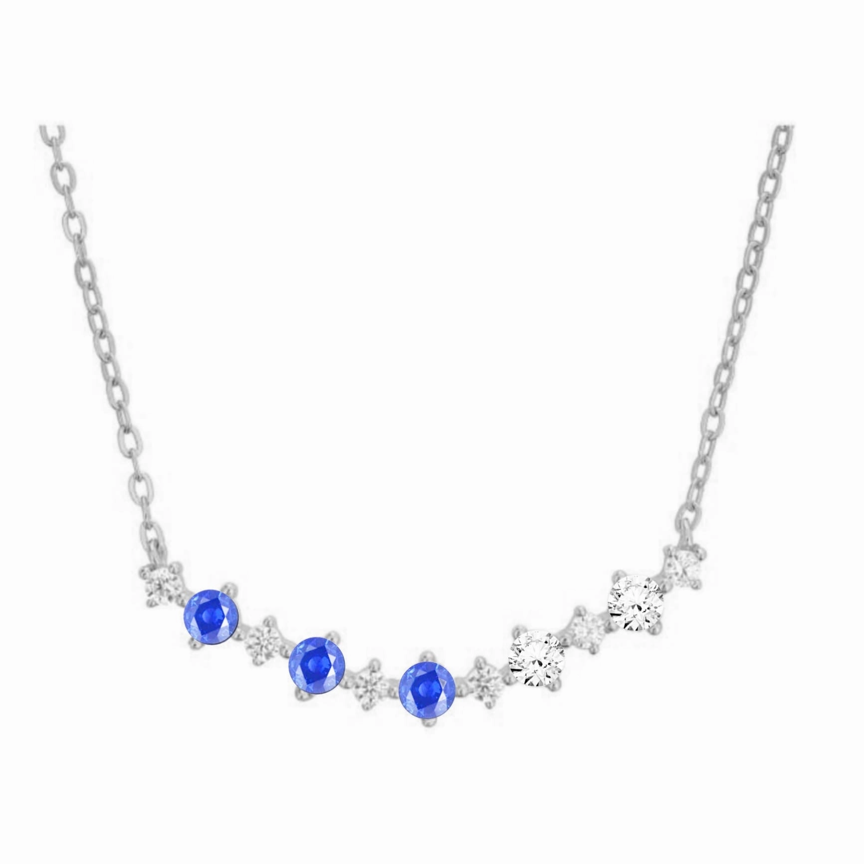 Sterling Silver Colorful Rounded Bar Necklace Creative Twist