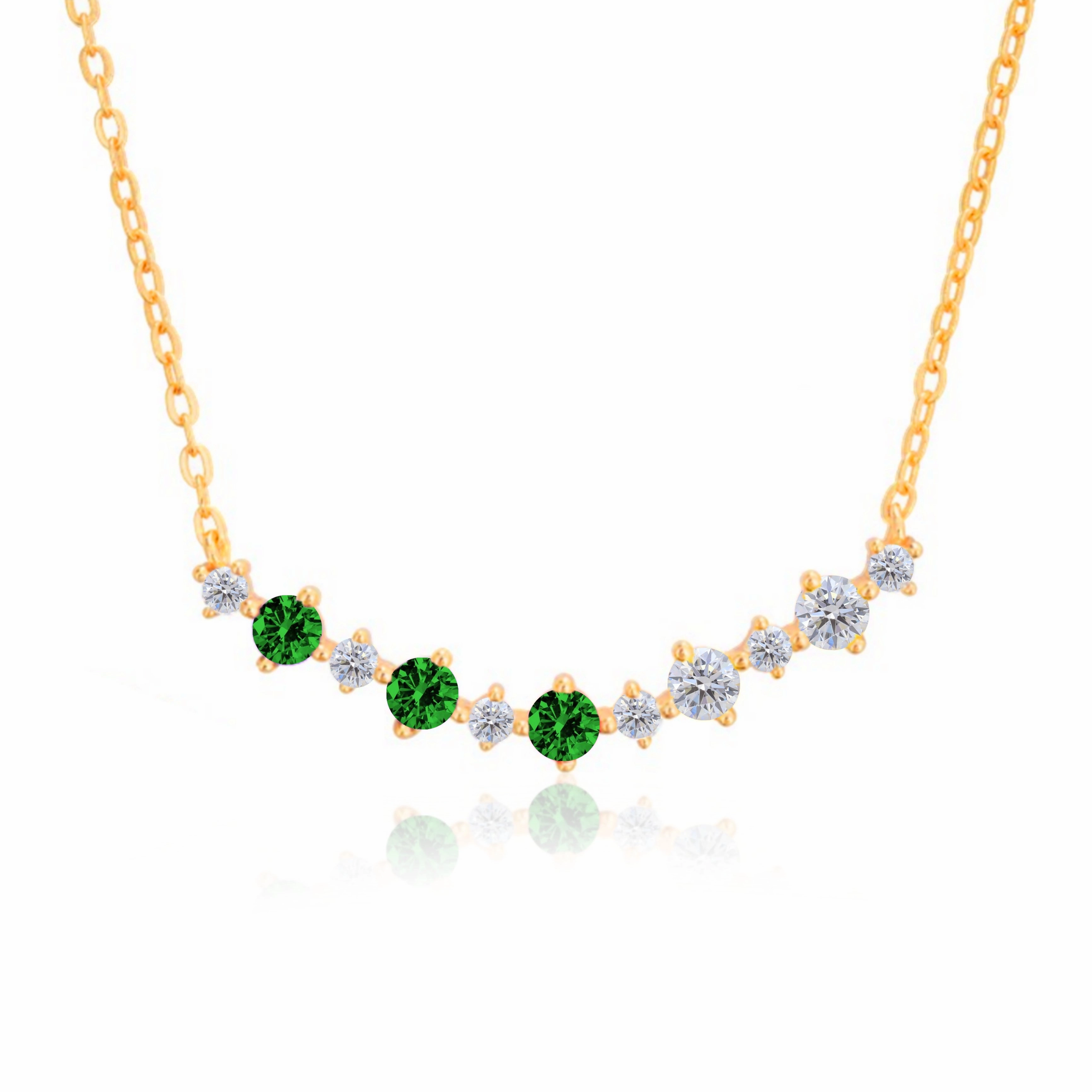 Sterling Silver Colorful Rounded Bar Necklace Bridal Accent