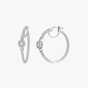 Radiant Pieces Finish Delicate Beauty Sterling Silver Cubic Zirconia Hoop Earrings