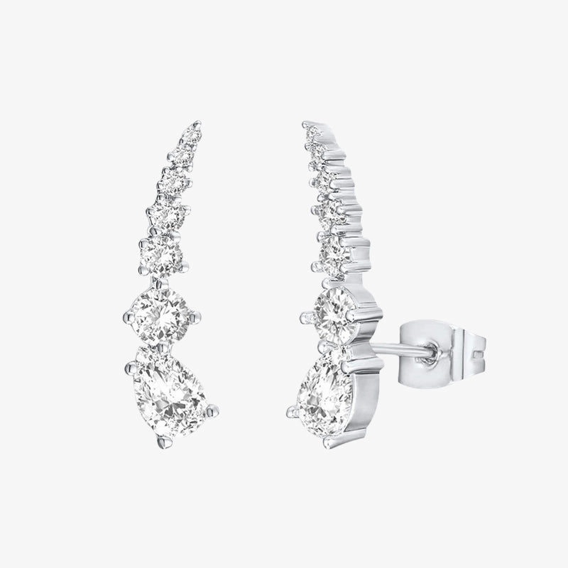 Daytime Shine Impeccable Accent Sterling Silver CZ Climber Earrings