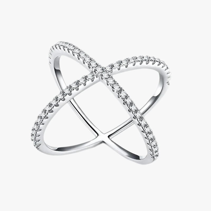 Daily Look Party Ready Sterling Silver CZ Criss Cross Ring