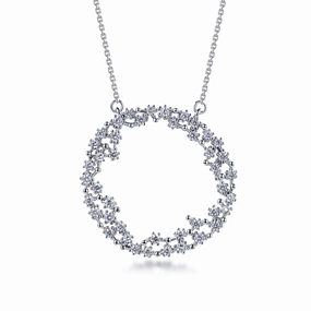 Sterling Silver CZ Sprinkled Necklace Neutral Glow