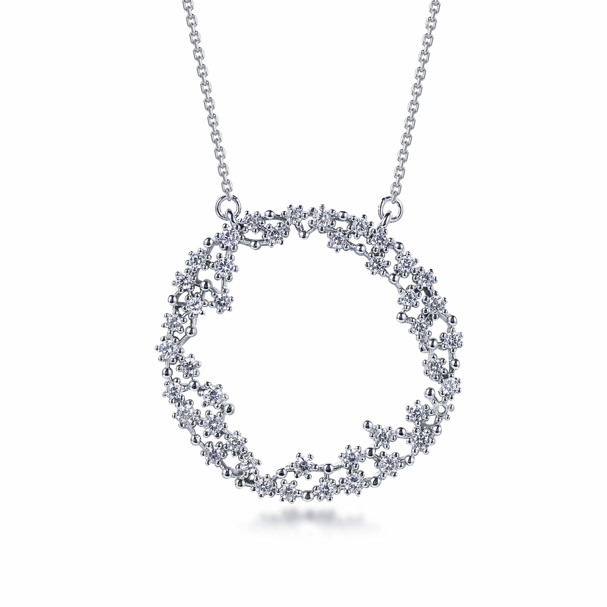 Sterling Silver CZ Sprinkled Necklace Neutral Glow