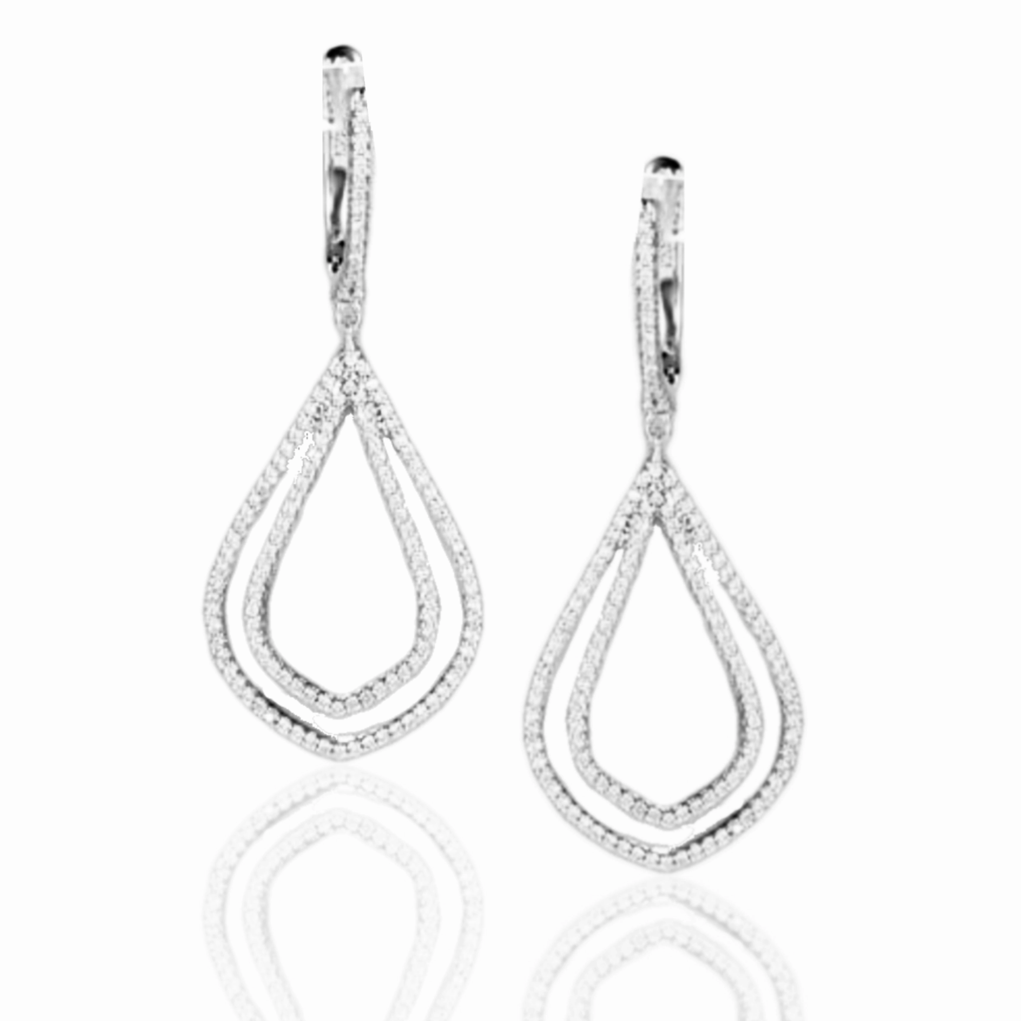 Casual Chic Classic Highlight Sterling Silver Double Flame Earrings